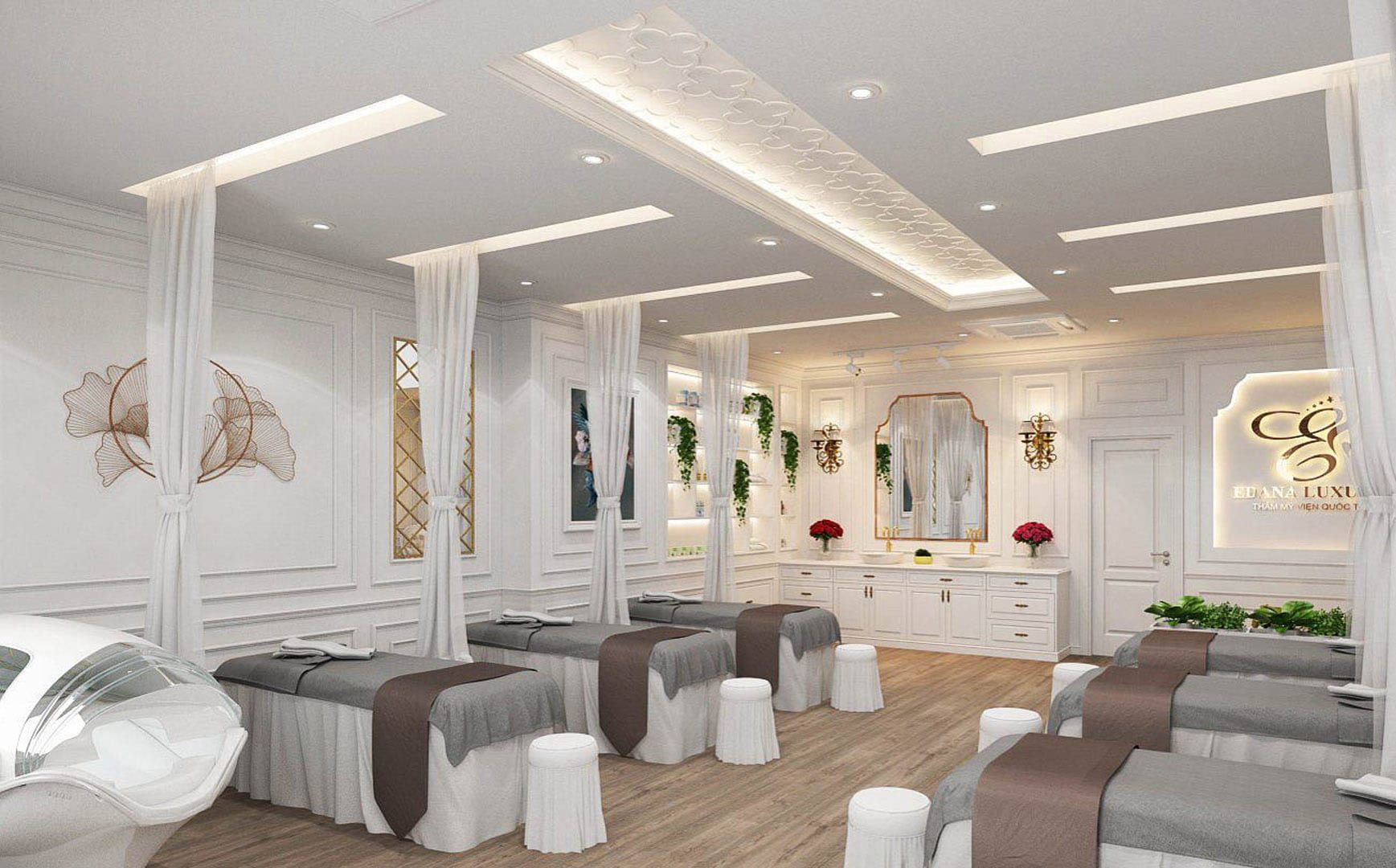không gian spa thi công nội thất trọn gói không phát sinh chi phí TPHCM