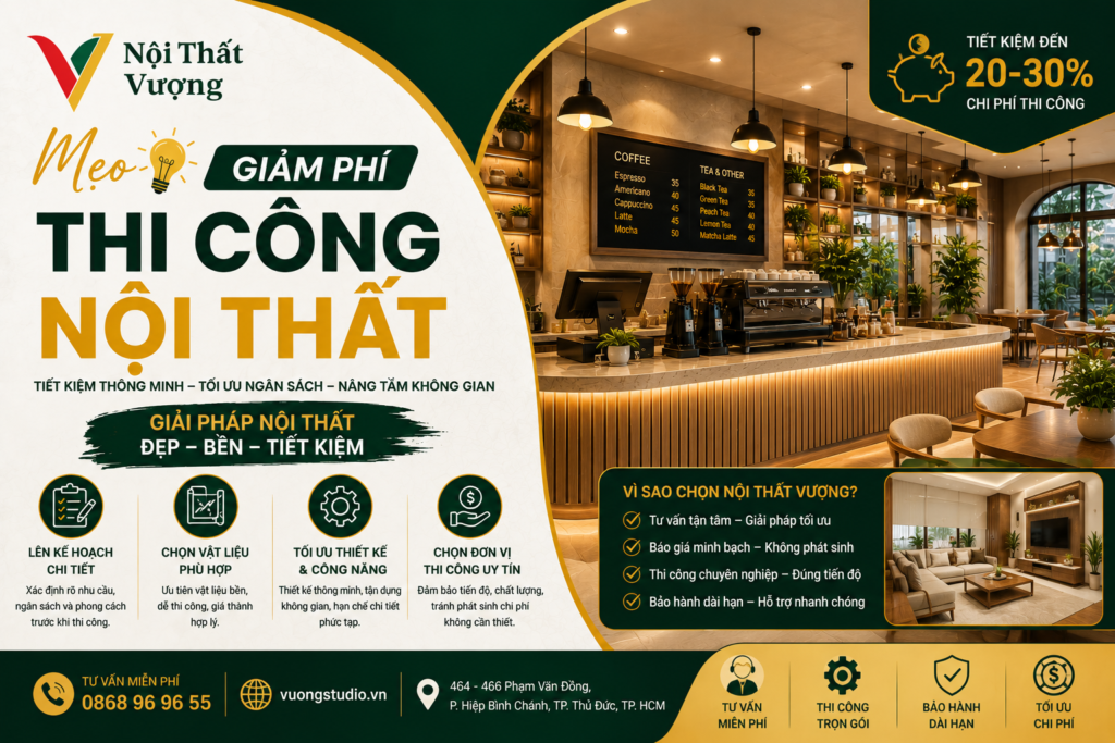 Mẹo giảm phí thi công nội thất